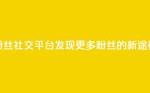 粉丝社交平台:发现更多粉丝的新途径 第1张 粉丝社交平台:发现更多粉丝的新途径 第1张