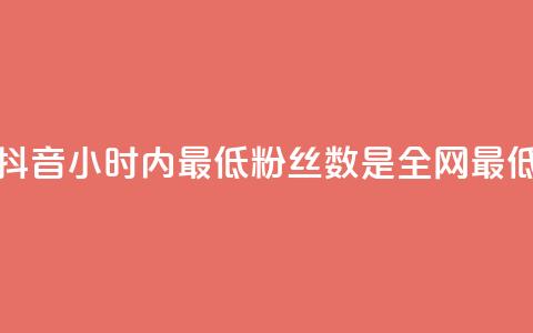 抖音24小时内最低粉丝数是全网最低 第1张 抖音24小时内最低粉丝数是全网最低 第1张
