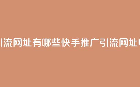 快手推广引流网址有哪些(快手推广引流网址收录getList) 第1张 快手推广引流网址有哪些(快手推广引流网址收录getList) 第1张