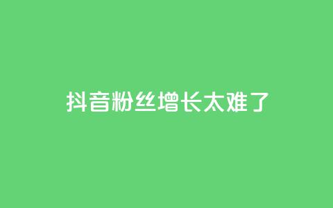 抖音粉丝增长太难了 - 抖音粉丝增长真的很具挑战性~ 第1张