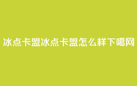 冰点卡盟 - 冰点卡盟怎么样?~ 第1张 冰点卡盟 - 冰点卡盟怎么样?~ 第1张