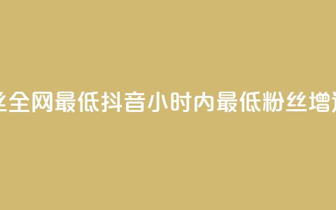 抖音24小时粉丝全网最低 - 抖音24小时内最低粉丝增速揭秘! 第1张 抖音24小时粉丝全网最低 - 抖音24小时内最低粉丝增速揭秘! 第1张