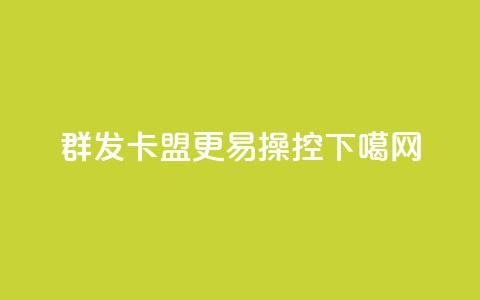 群发卡盟，更易操控！  第1张