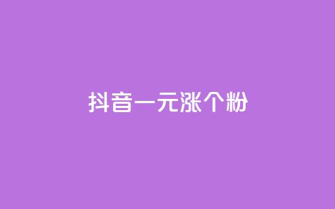 抖音一元涨1个粉 - 抖音每花1元就多1个粉丝!  第1张