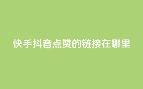 快手抖音点赞的链接在哪里,抖音一元涨粉1000平台 - 抖音免费黑科技 qq空间说说访问量  第1张