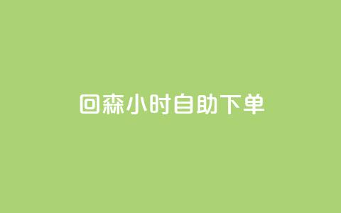 回森24小时自助下单 - 森24小时自助下单服务体验分享!  第1张