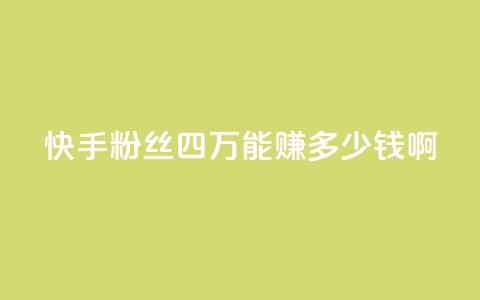 快手粉丝四万能赚多少钱啊 - ds抖音粉  第1张
