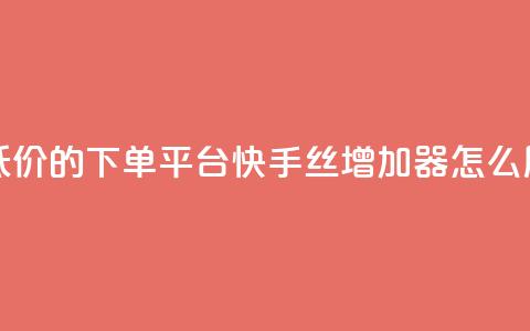 全网最低价的下单平台 - 快手丝增加器怎么用 第1张 全网最低价的下单平台 - 快手丝增加器怎么用 第1张