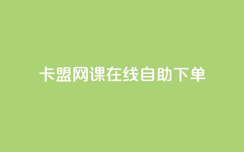 卡盟网课在线自助下单 - 刷qqvip网站卡盟  第1张