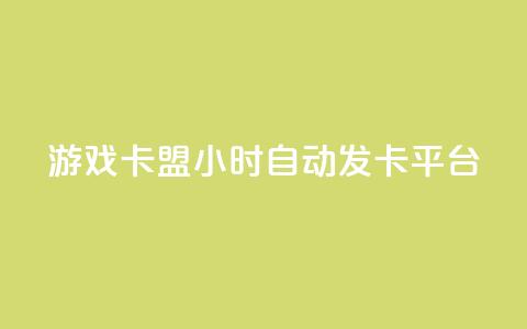 游戏卡盟24小时自动发卡平台 - 24小时自动发卡，游戏卡盟平台全新升级！  第1张