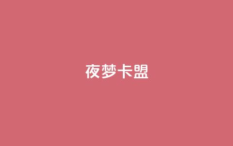 夜梦卡盟 - 24小时卡盟丝 第1张 夜梦卡盟 - 24小时卡盟丝 第1张