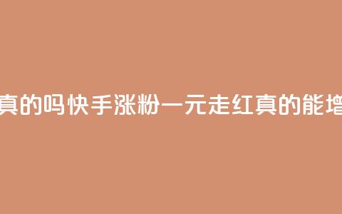 快手一元涨粉1000个是真的吗 - 快手涨粉一元走红	，真的能增加1000个粉丝吗？~  第1张