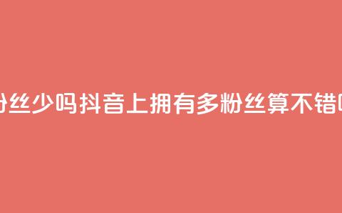 抖音100多粉丝少吗 - 抖音上拥有100多粉丝算不错吗?! 第1张 抖音100多粉丝少吗 - 抖音上拥有100多粉丝算不错吗?! 第1张