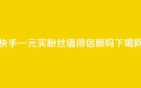 快手一元买粉丝值得信赖吗？  第1张