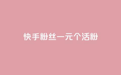 快手粉丝一元1000个活粉 - 快手粉丝活粉达1千个，仅需1元！!  第1张