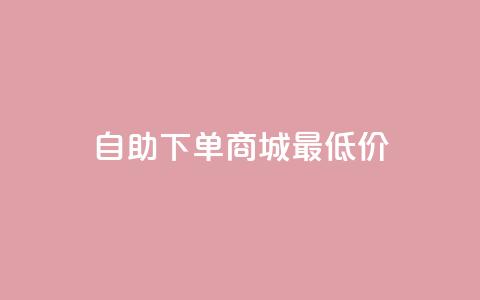 自助下单商城最低价 - 自助下单商城超值低价抢购指南!  第1张