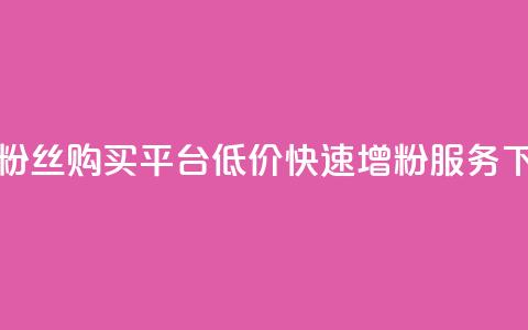 抖音粉丝购买平台：低价快速增粉服务  第1张