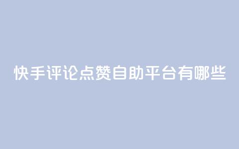 快手评论点赞自助平台有哪些,947卡盟 - 冰天卡盟 网红商店24小时自助购买  第1张