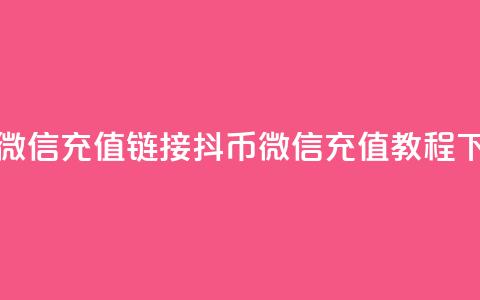 抖币微信充值链接 - 抖币微信充值教程!  第1张