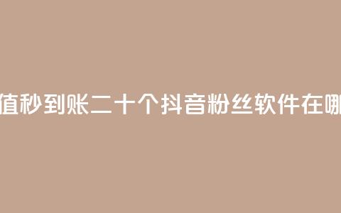 抖音点赞充值秒到账二十个 - 抖音粉丝软件在哪里找  第1张