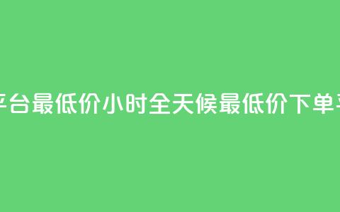 24小时下单平台最低价 - 24小时全天候最低价下单平台！  第1张