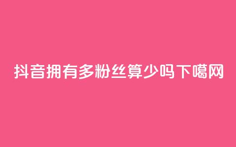 抖音拥有100多粉丝算少吗  第1张