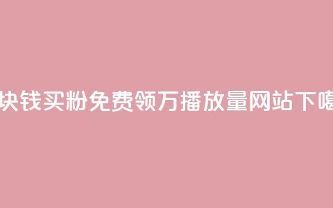 一块钱买1000粉 - 免费领1万播放量网站  第1张