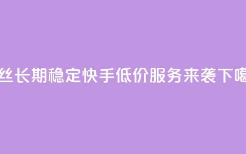 粉丝长期稳定，快手低价服务来袭  第1张