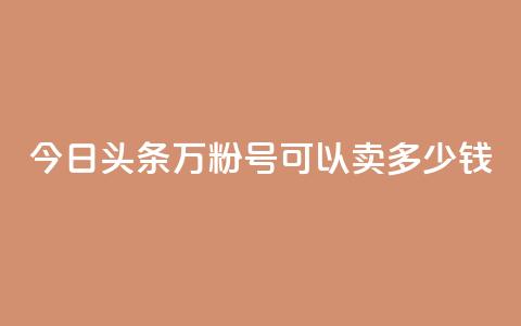 今日头条万粉号可以卖多少钱 - 今日头条百万粉丝账号的价值分析与市场行情! 第1张 今日头条万粉号可以卖多少钱 - 今日头条百万粉丝账号的价值分析与市场行情! 第1张