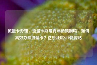 流量卡办理，流量卡办理有年龄限制吗，如何高效办理流量卡？亿乐社区SUP货源站