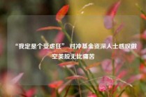 “我定是个受虐狂” 对冲基金资深人士感叹做空美股无比痛苦