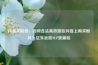 抖音买粉丝，如何合法高效地在抖音上购买粉丝？亿乐社区SUP货源站