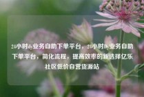 24小时dy业务自助下单平台，24小时Dy业务自助下单平台，简化流程，提高效率的新选择亿乐社区低价自营货源站