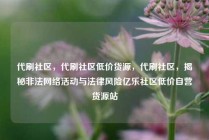 代刷社区，代刷社区低价货源，代刷社区，揭秘非法网络活动与法律风险亿乐社区低价自营货源站