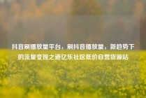 抖音刷播放量平台，刷抖音播放量，新趋势下的流量变现之道亿乐社区低价自营货源站