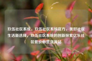 玖伍社区系统，玖伍社区系统官方，美好社区生活新选择，玖伍社区系统的创新探索亿乐社区低价自营货源站
