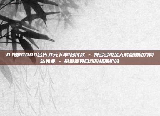 0.1刷10000名片,0元下单1秒付款 - 拼多多现金大转盘刷助力网站免费 拼多多有自动价格保护吗  第1张