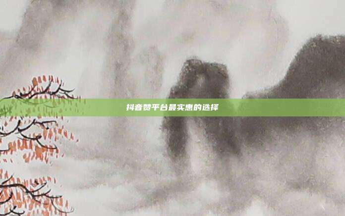 抖音赞平台最实惠的选择  第1张