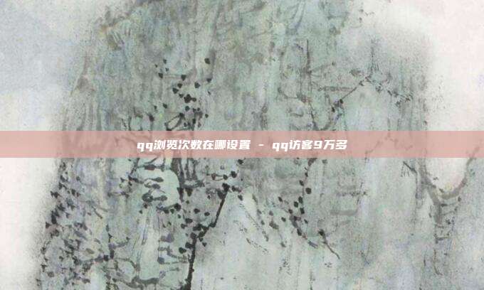 qq浏览次数在哪设置 - qq访客9万多  第1张