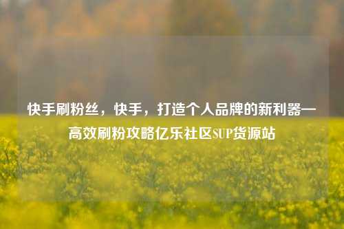 快手刷粉丝	，快手，打造个人品牌的新利器—高效刷粉攻略亿乐社区SUP货源站  第1张