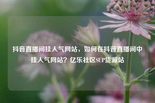 抖音直播间挂人气网站，如何在抖音直播间中挂人气网站？亿乐社区SUP货源站  第1张