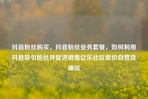 抖音粉丝购买	，抖音粉丝业务套餐，如何利用抖音吸引粉丝并促进销售亿乐社区低价自营货源站  第1张