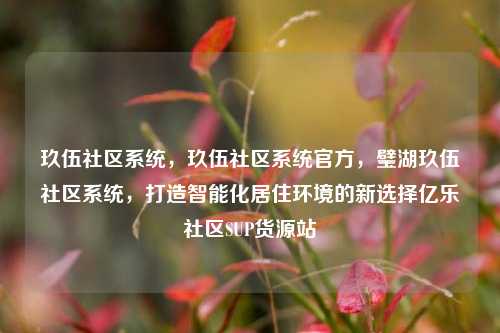 玖伍社区系统，玖伍社区系统官方，璧湖玖伍社区系统	，打造智能化居住环境的新选择亿乐社区SUP货源站  第1张