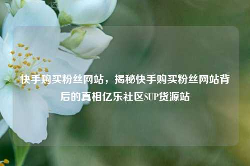 快手购买粉丝网站	，揭秘快手购买粉丝网站背后的真相亿乐社区SUP货源站  第1张