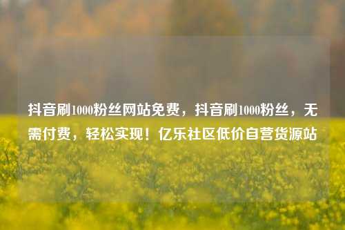 抖音刷1000粉丝网站免费，抖音刷1000粉丝	，无需付费，轻松实现！亿乐社区低价自营货源站  第1张