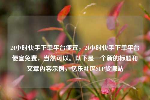 24小时快手下单平台便宜	，24小时快手下单平台便宜免费，当然可以。以下是一个新的标题和文章内容示例，亿乐社区SUP货源站  第1张