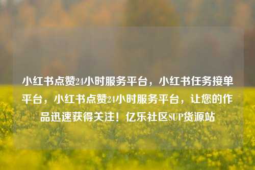 小红书点赞24小时服务平台	，小红书任务接单平台，小红书点赞24小时服务平台，让您的作品迅速获得关注！亿乐社区SUP货源站  第1张