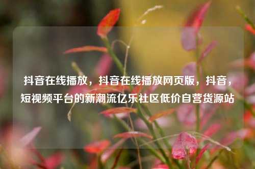 抖音在线播放，抖音在线播放网页版，抖音	，短视频平台的新潮流亿乐社区低价自营货源站  第1张