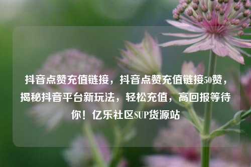 抖音点赞充值链接，抖音点赞充值链接50赞	，揭秘抖音平台新玩法，轻松充值，高回报等待你！亿乐社区SUP货源站  第1张